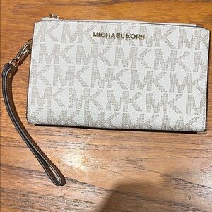 Michael Kors Cream Logo Wristlet